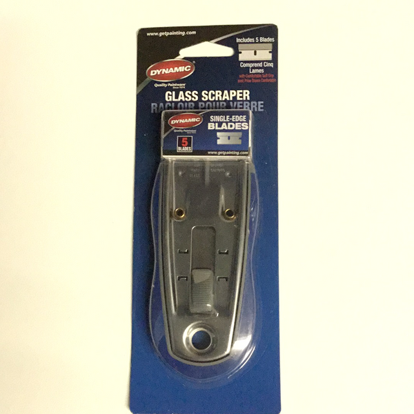 Dynamic Soft Grip Glass Scraper w/5pk Blades