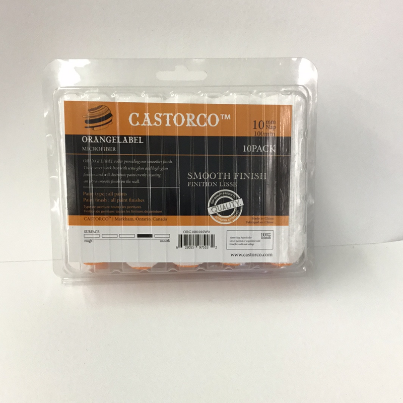 Castorco Orange Label Microfibre Trim Roller 10pk 4"